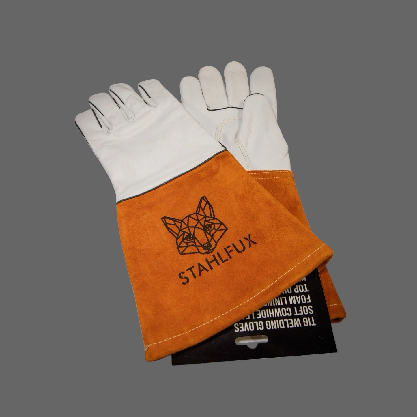 Schweißerhandschuhe weiß/orange