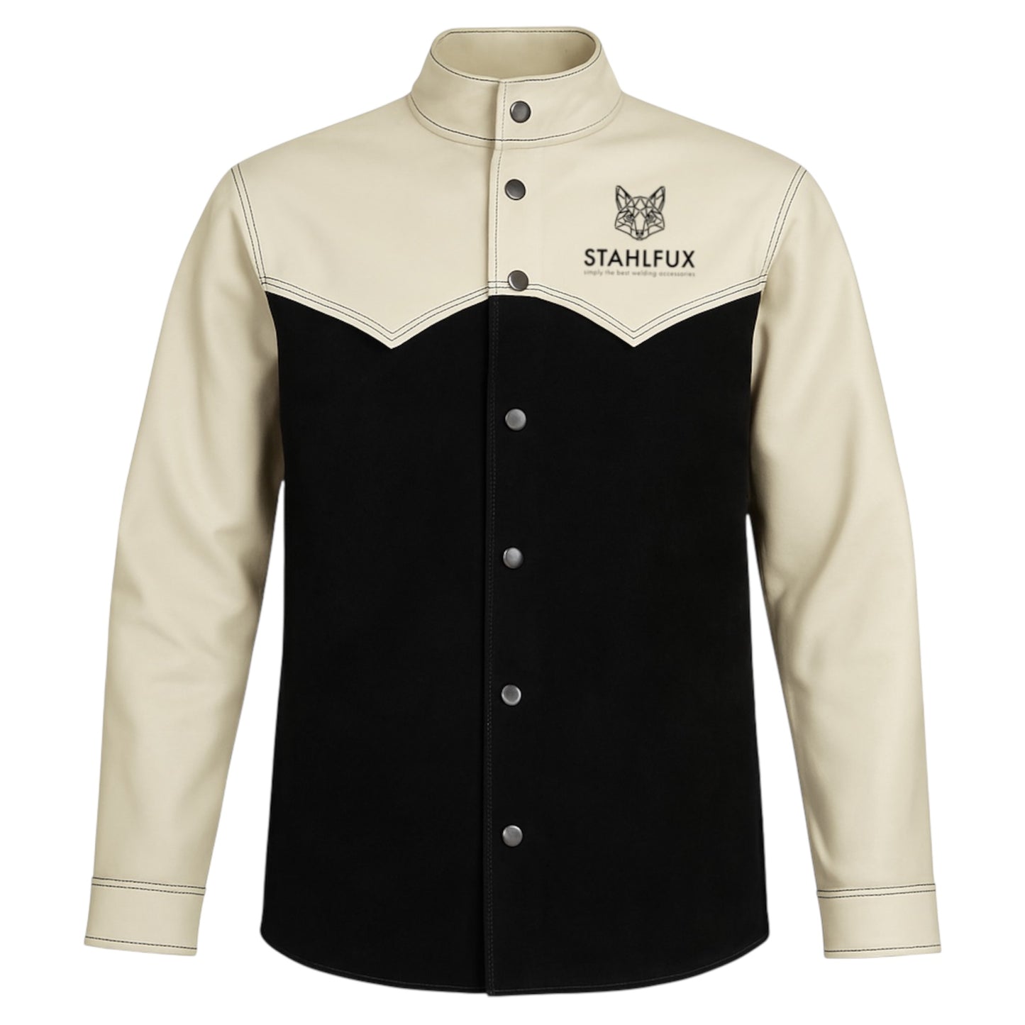 !!PreSale!! StahlFux Schweißerjacke „ArcGuard Pro“ – Premium Rindleder White Edition