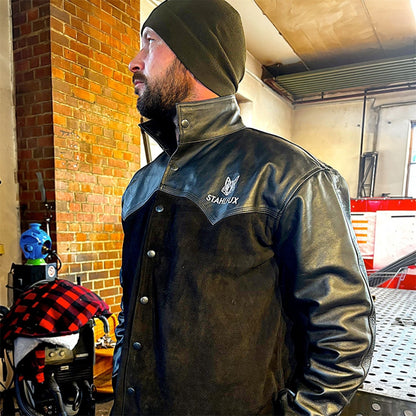 !!PreSale!! StahlFux Schweißerjacke „ArcGuard Pro“ – Premium Rindleder Classic Black