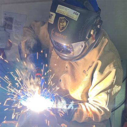 !!PreSale!! StahlFux Schweißerjacke „ArcGuard Pro“ – Premium Rindleder Desert Tan