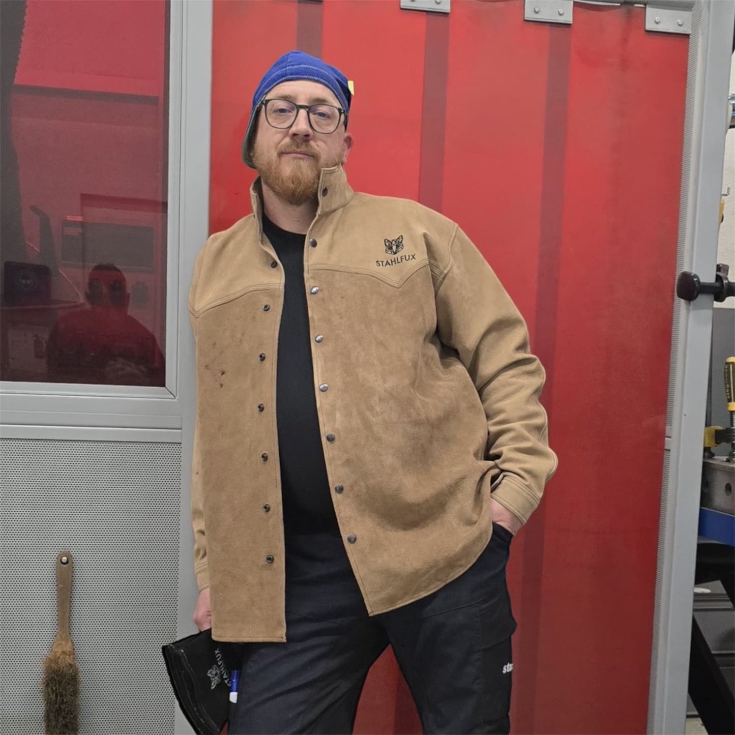 !!PreSale!! StahlFux Schweißerjacke „ArcGuard Pro“ – Premium Rindleder Desert Tan