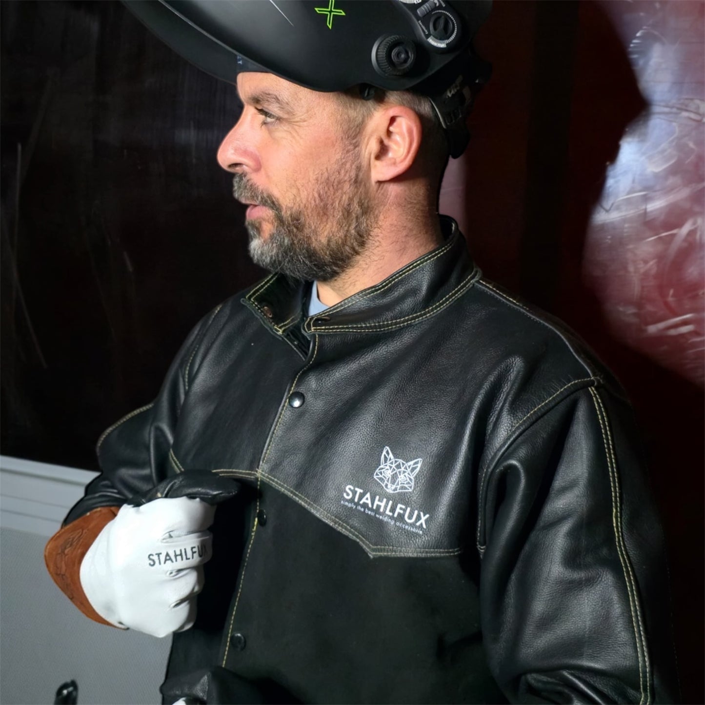 !!PreSale!! StahlFux Schweißerjacke „ArcGuard Pro“ – Premium Rindleder Classic Black